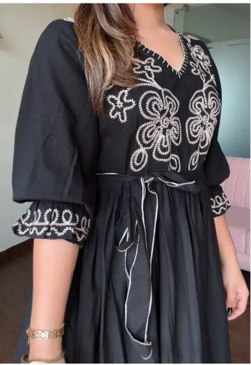 Midi Style Embroidery kurta Set
