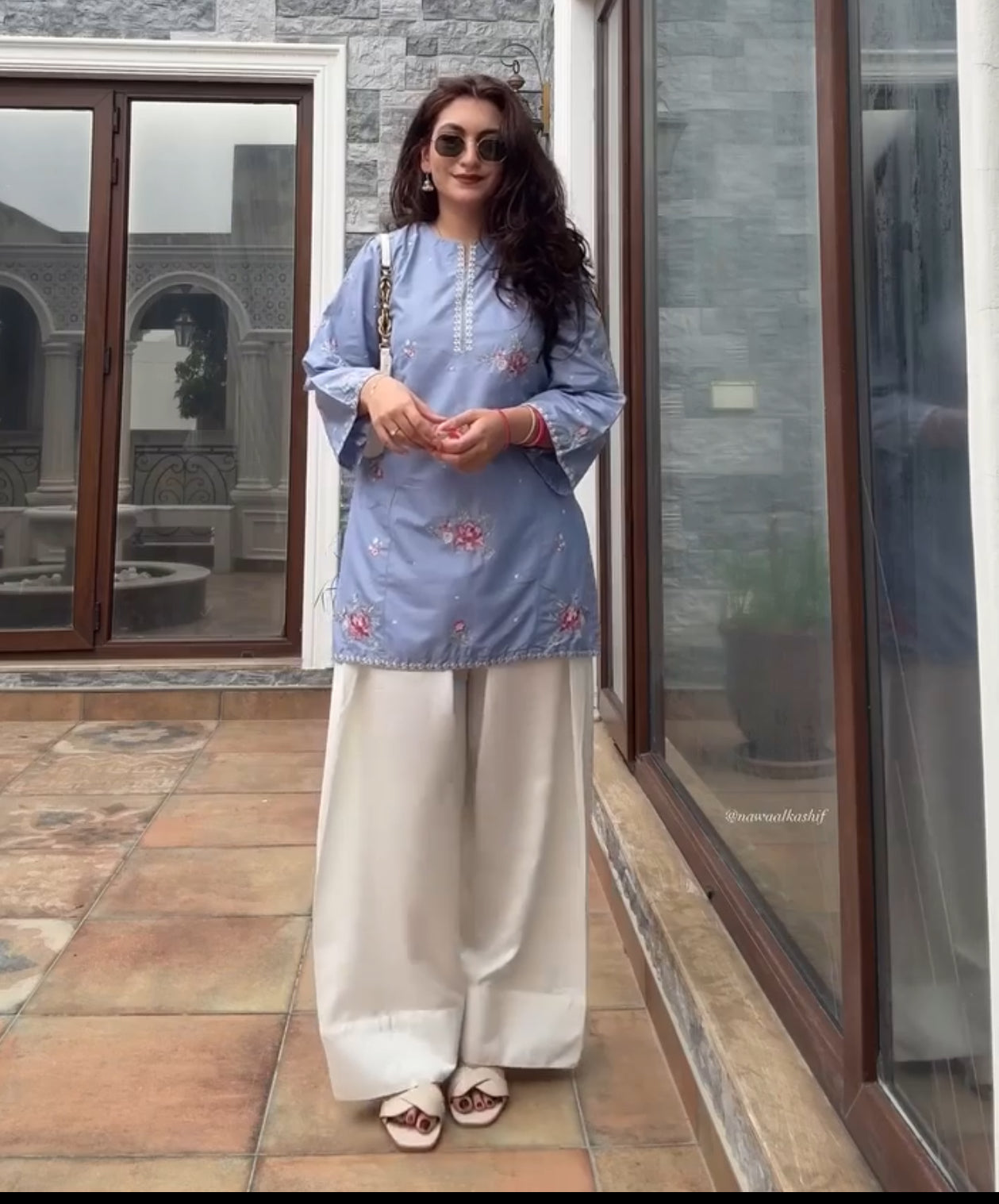 Design no 3 half  white Farsi salwar