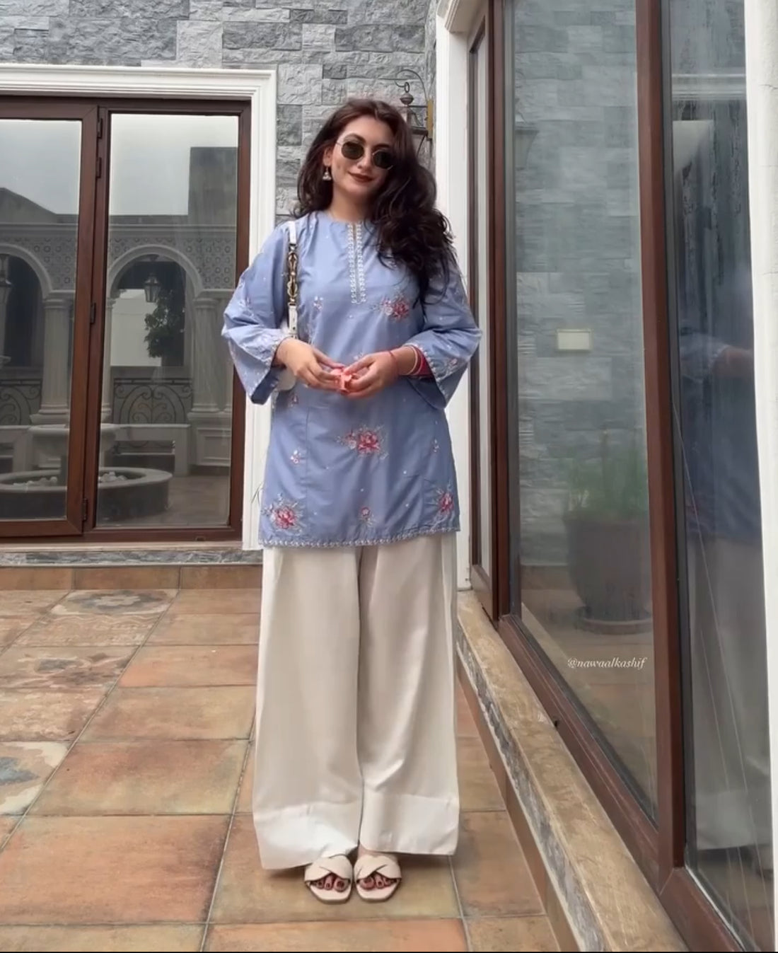 Design no 3 half  white Farsi salwar