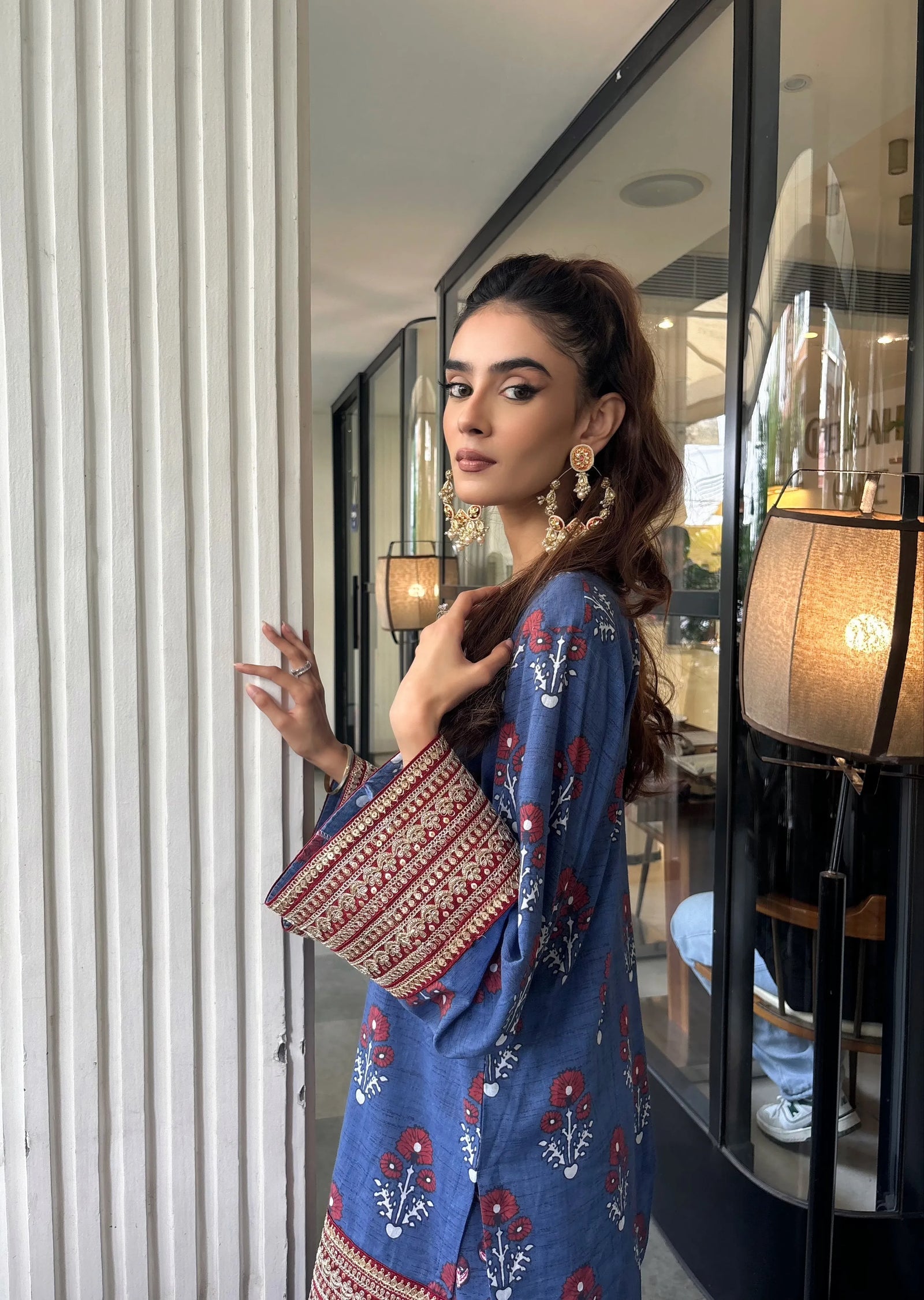 Blue buta print Farsi