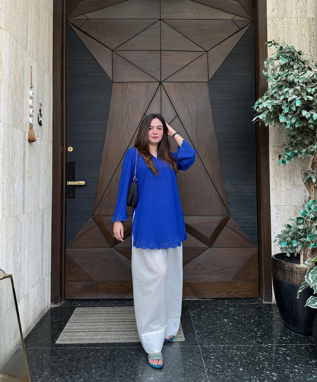 Royal blue embroidery Farsi cord set