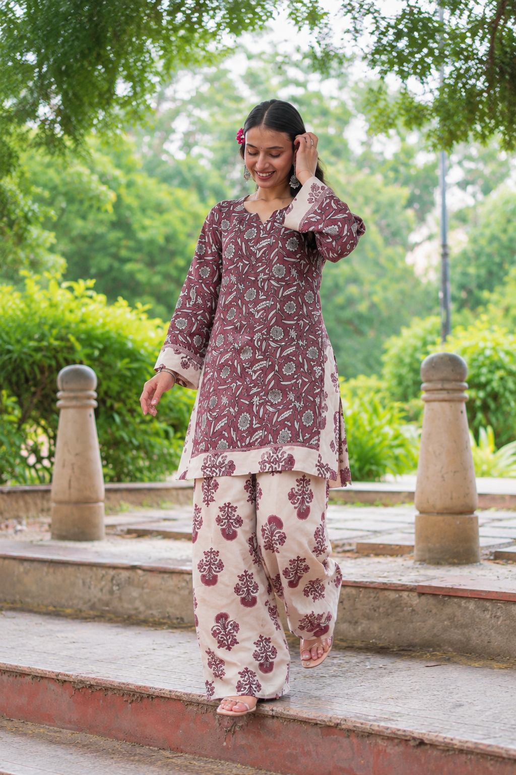 Ethnic Printed Farshi Set