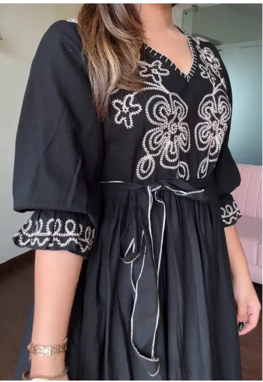 Midi Style Embroidery kurta Set