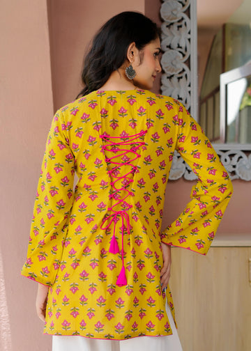 Mustard Bloom Pure Cotton Farshi Co-Ord Set ✨