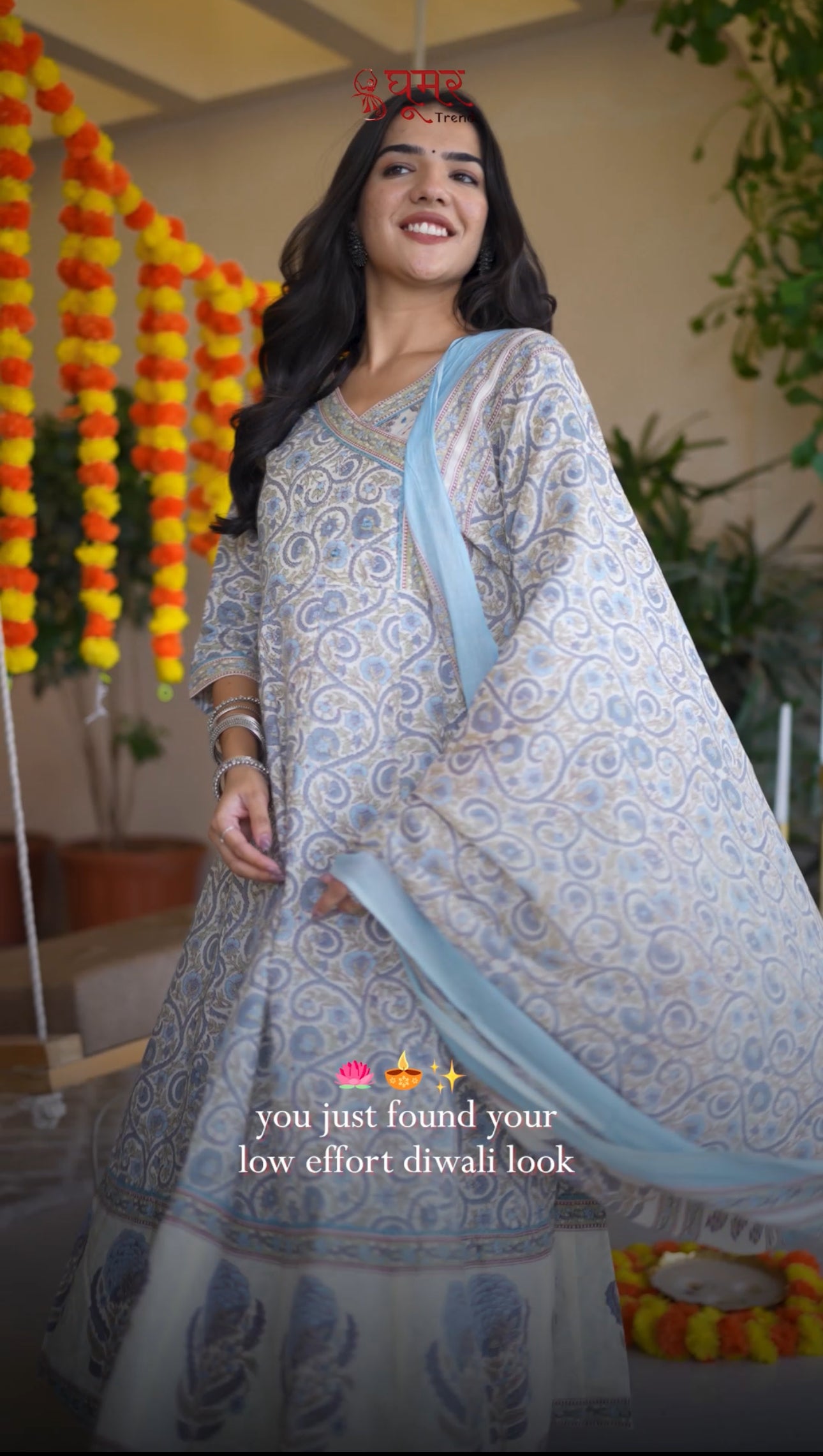 soft pastel printed suit set