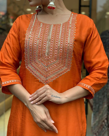 Orange Njf Duppta set