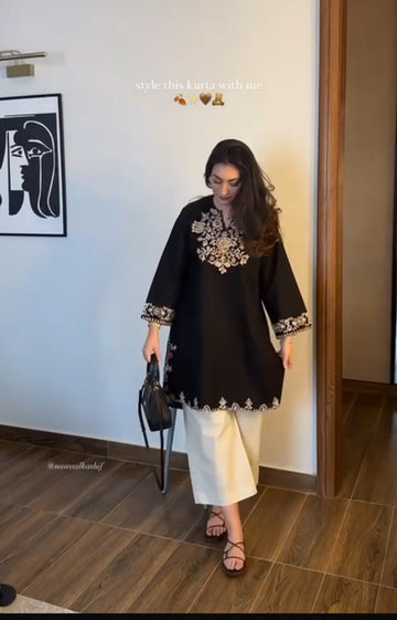 Co-ord Set Black In Pure Cotton