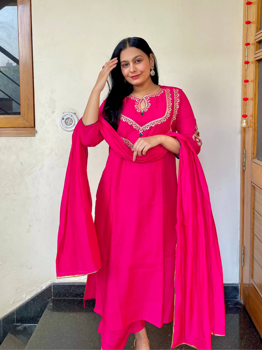 Beautiful stone work Embroidery suit Set